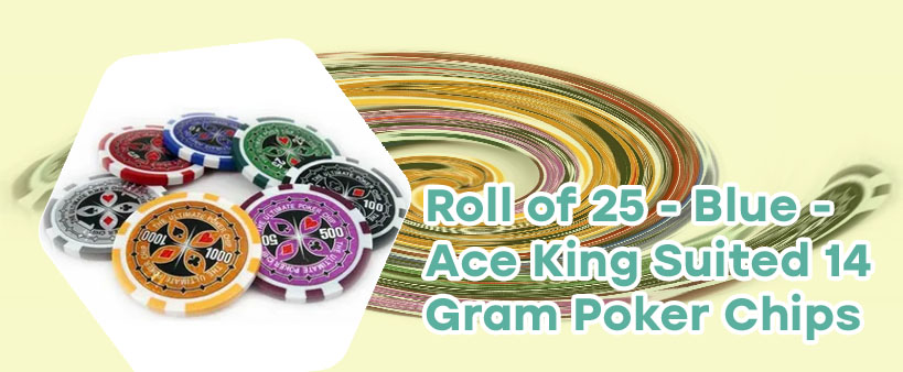 Ace king suited poker chips