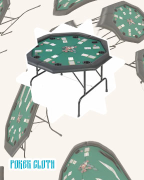 Red felt poker table